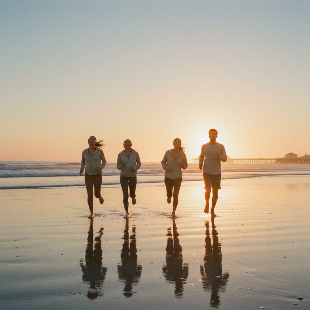 The Saturday sunrise run on Huntington Beach